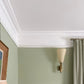 Plaster cornice in bedroom